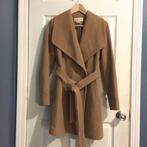 Michael Kors camel/tan Wool Cashmere wrap coat